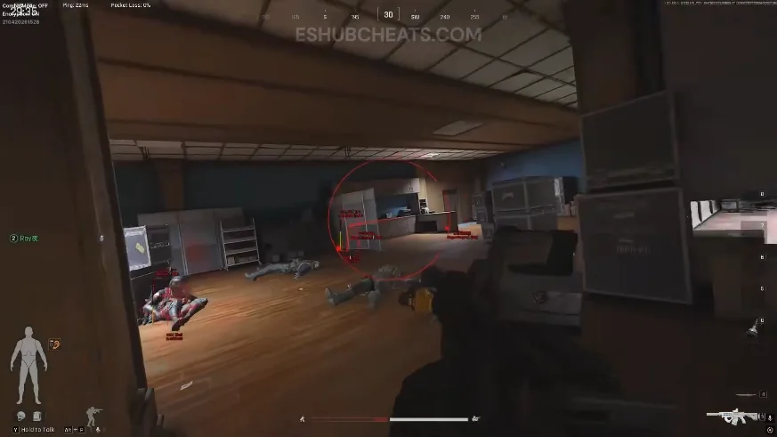 Arena breakout infinite aimbot FOV circle and target line on PC